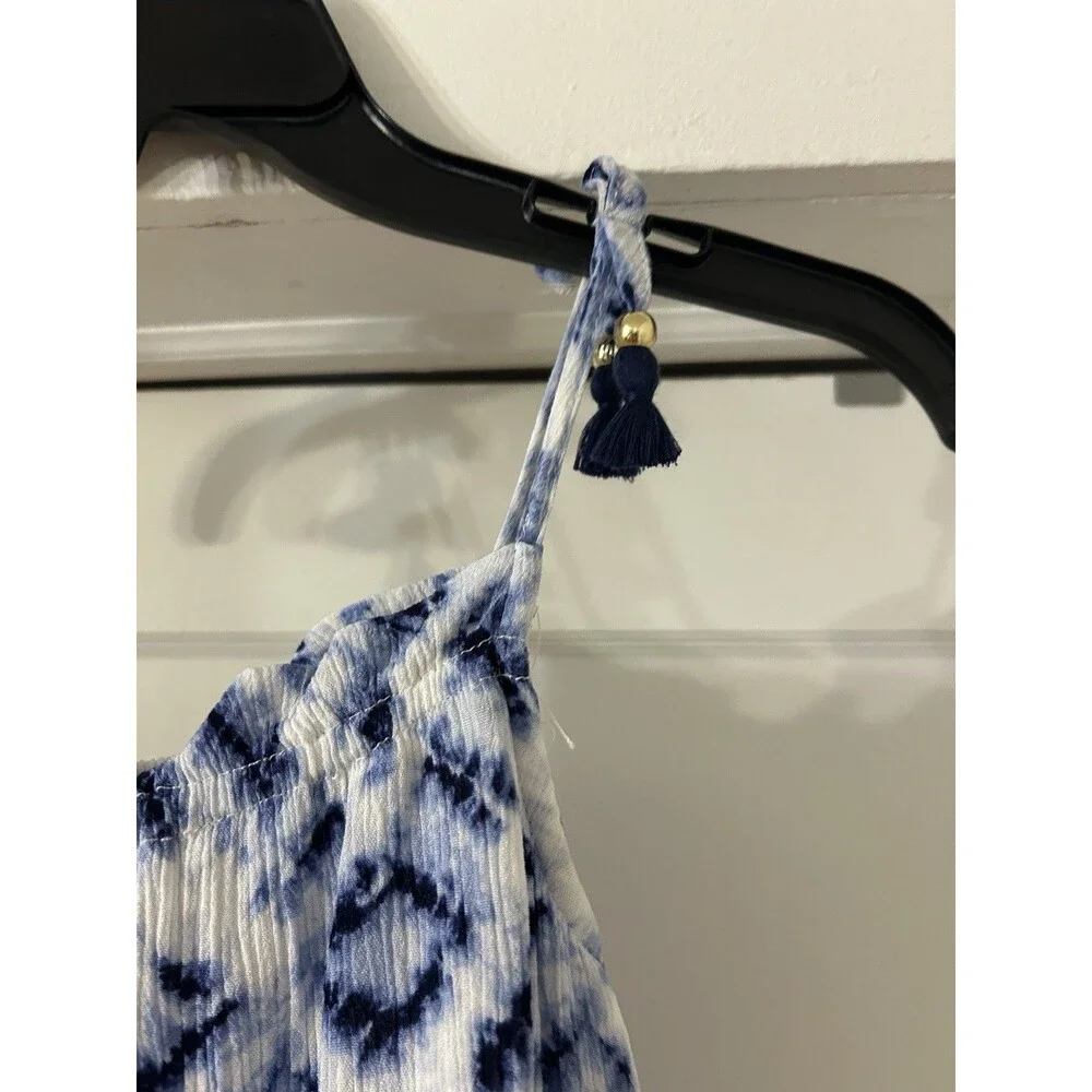 Tommy Bahama Swing Summer Sun Dress Blue And White Girls Size 7 Beach Vacation